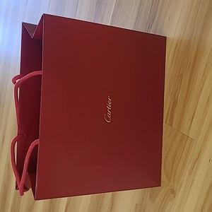 Authentic Red Cartier Shopping Bag